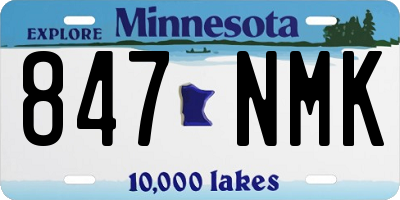 MN license plate 847NMK