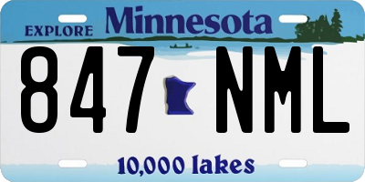 MN license plate 847NML