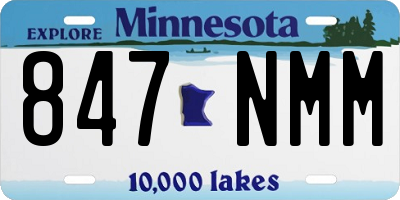MN license plate 847NMM