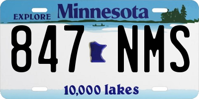 MN license plate 847NMS