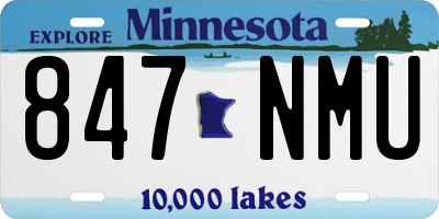 MN license plate 847NMU