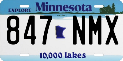 MN license plate 847NMX