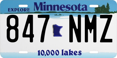 MN license plate 847NMZ
