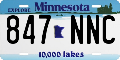 MN license plate 847NNC