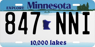 MN license plate 847NNI