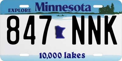MN license plate 847NNK