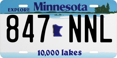 MN license plate 847NNL
