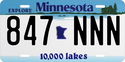 MN license plate 847NNN