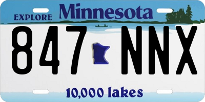 MN license plate 847NNX