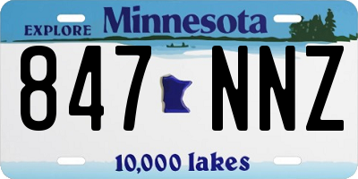 MN license plate 847NNZ
