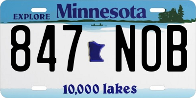 MN license plate 847NOB