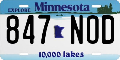 MN license plate 847NOD