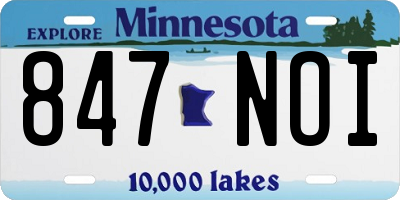 MN license plate 847NOI