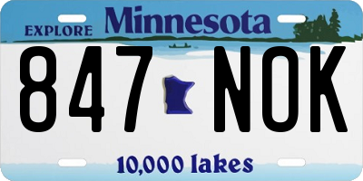 MN license plate 847NOK