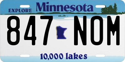MN license plate 847NOM