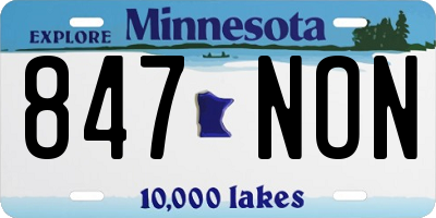 MN license plate 847NON