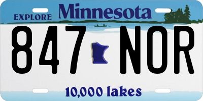 MN license plate 847NOR
