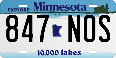 MN license plate 847NOS
