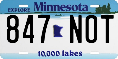 MN license plate 847NOT