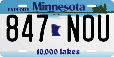 MN license plate 847NOU