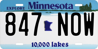MN license plate 847NOW