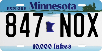 MN license plate 847NOX