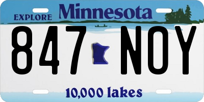 MN license plate 847NOY
