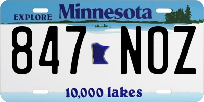 MN license plate 847NOZ