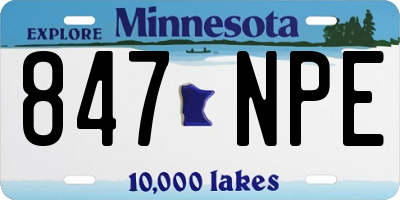 MN license plate 847NPE