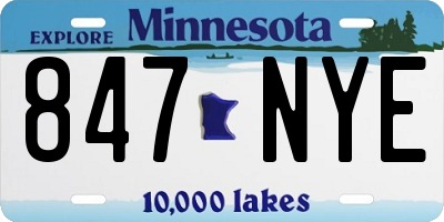 MN license plate 847NYE