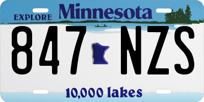 MN license plate 847NZS