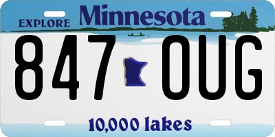 MN license plate 847OUG