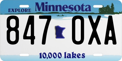 MN license plate 847OXA
