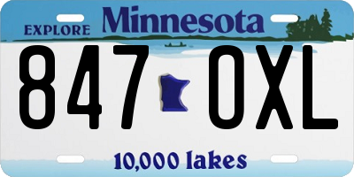 MN license plate 847OXL