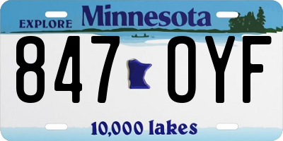 MN license plate 847OYF
