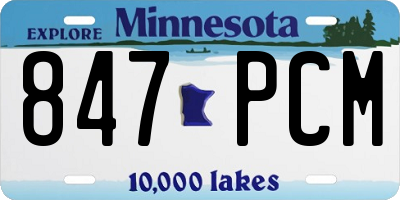 MN license plate 847PCM