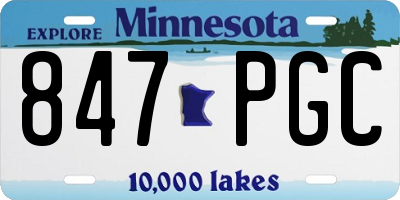 MN license plate 847PGC