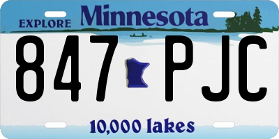 MN license plate 847PJC