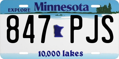 MN license plate 847PJS