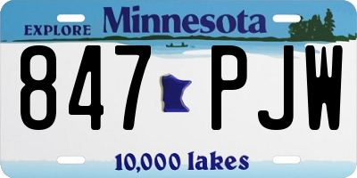 MN license plate 847PJW