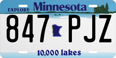 MN license plate 847PJZ