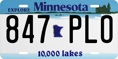 MN license plate 847PLO