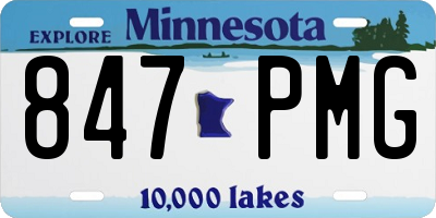 MN license plate 847PMG
