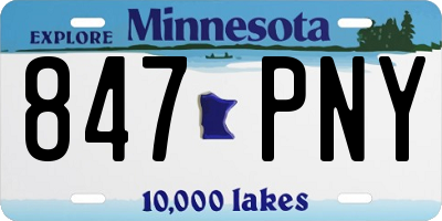 MN license plate 847PNY