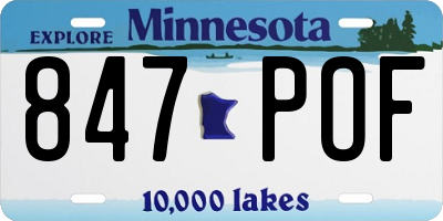 MN license plate 847POF