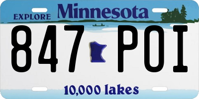 MN license plate 847POI