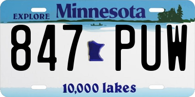 MN license plate 847PUW