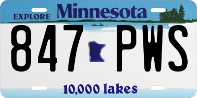 MN license plate 847PWS