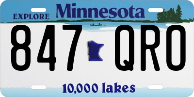 MN license plate 847QRO
