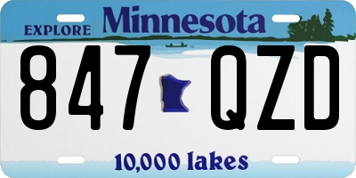 MN license plate 847QZD